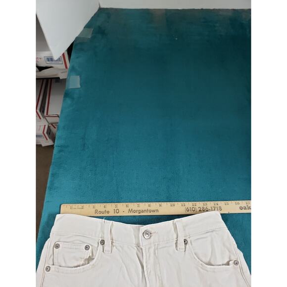 American Eagle Jeans Size 4 Womens White Stretch Pants Baggy Wide Leg Stove Pipe - Picture 10 of 14